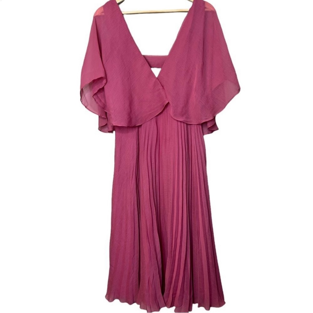 ASOS bridesmaid wedding guest midi dress pleated butterfly sleeves, Size 6